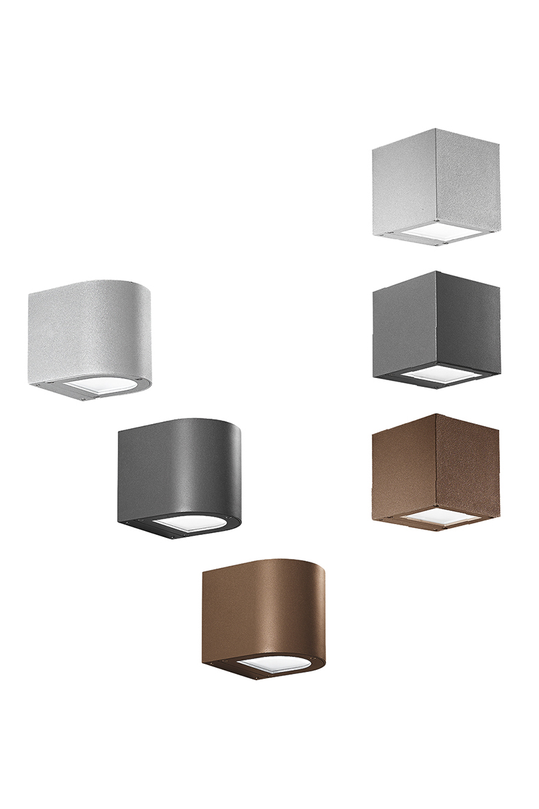 SILVER - APPLIQUE BIEMISSIONE QUADRATA MARRONE LED 9W 60° IP65 3000K CRI80 - immagine 3