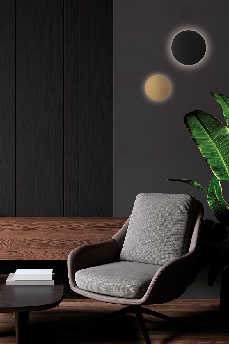SOLARIS - BLACK LED WALL LAMP/ANTHRACITE LAMPSHADE 12W 3000K CRI90 IP20 - Image 2