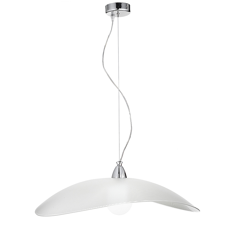 MELVIN – SOSPENSIONE CROMO/VETRO SERIGRAFATO E27 IP20 64CM