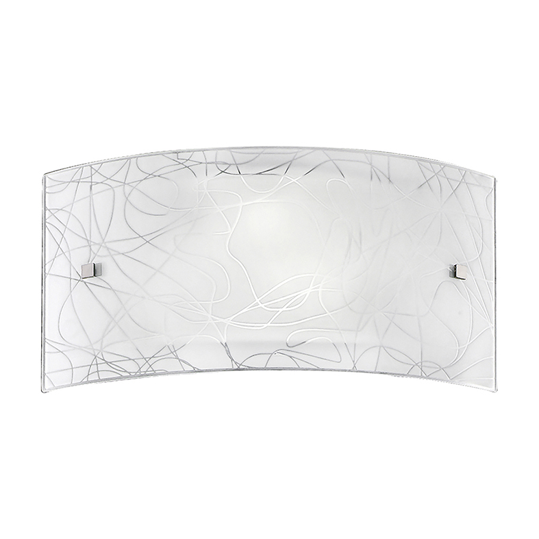 MAGO’ – APPLIQUE IN VETRO OPALE SERIGRAFATO E27 IP20 40CM
