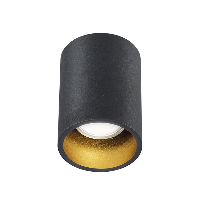 ARGO – DOWNLIGHT A PLAFONE TONDO NERO-ORO SATINATO GU10 IP20