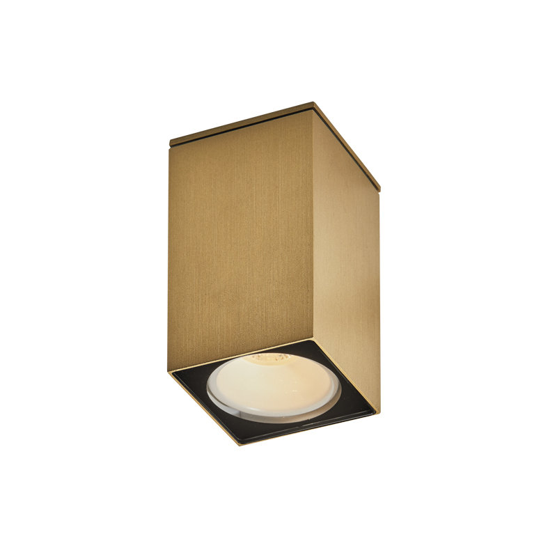 ARGO – DOWNLIGHT A PLAFONE QUADRATO ORO CON LAMPADINA GU10 MINI 4000K BIANCA