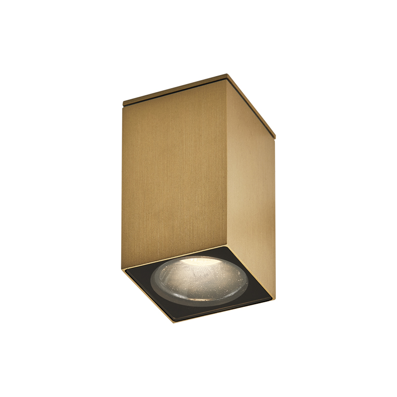 ARGO – DOWNLIGHT A PLAFONE QUADRATO ORO CON LAMPADINA GU10 MINI 4000K NERA
