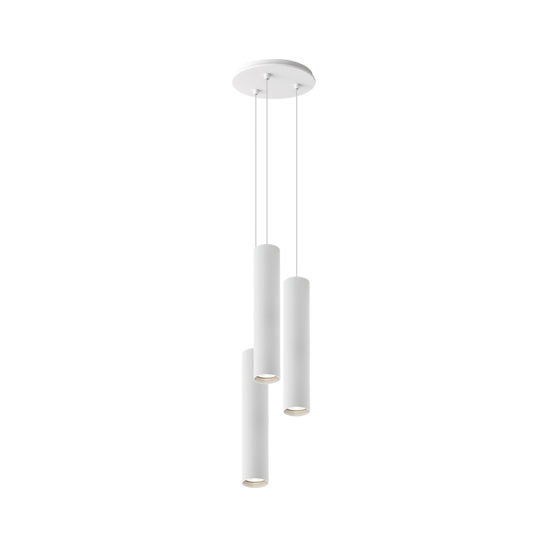 AXIOM EVO – SOSPENSIONE 3 ELEMENTI TONDA BIANCA/BIANCA GU10 50W 30CM