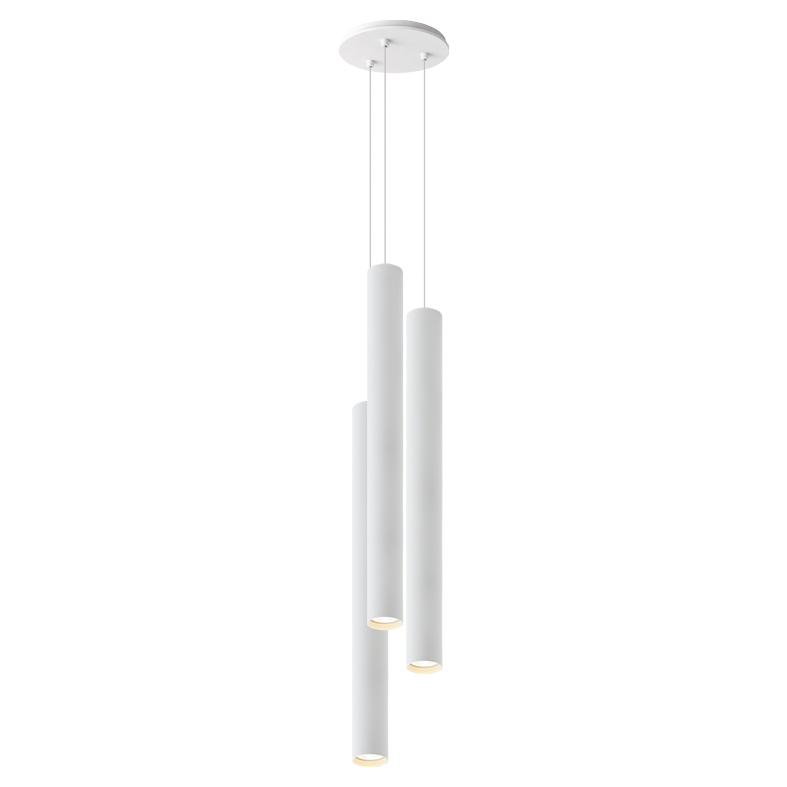 AXIOM EVO – SOSPENSIONE 3 ELEMENTI TONDA BIANCA/BIANCA GU10 50W 60CM