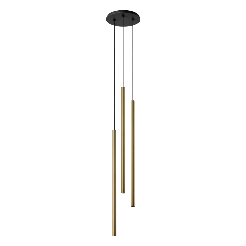 AXIOM EVO – SOSPENSIONE 3 ELEMENTI TONDA NERA/ORO LED 3X9W 3000K CRI90