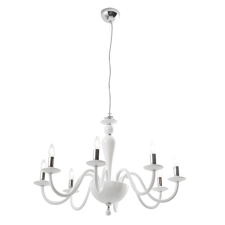 CRISTELLE – WHITE GLASS E14 SUSPENSION IP20 84CM