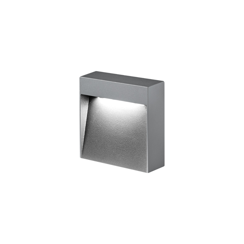 KIKI – APPLIQUE GRIGIA LED 3W 50° IP65 4000K CRI80 9CM