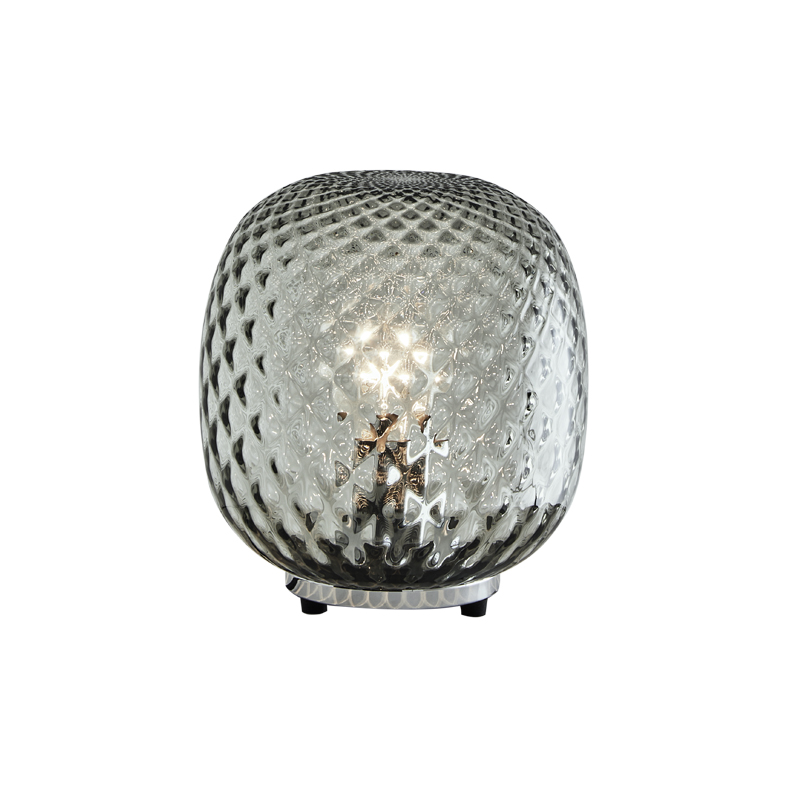 OBAN – LAMPADA DA TAVOLO CROMO IN VETRO BALLOTON PETROLIO