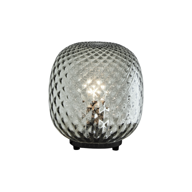 OBAN – LAMPADA DA TAVOLO NERA IN VETRO BALLOTON PETROLIO