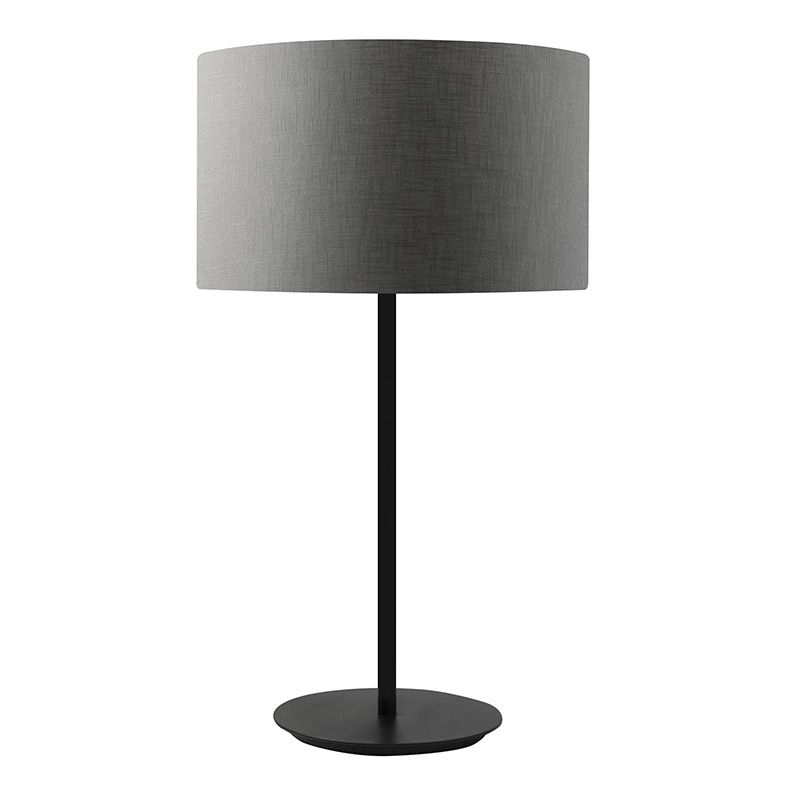 VIVIEN – BLACK E27 TABLE LAMP/ANTHRACITE CYLINDRICAL LAMPSHADE IP20