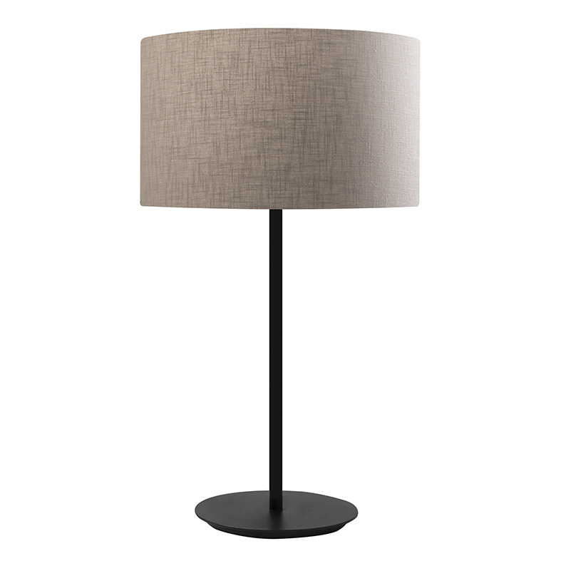 VIVIEN – BLACK E27 TABLE LAMP/IVORY CYLINDRICAL LAMPSHADE IP20