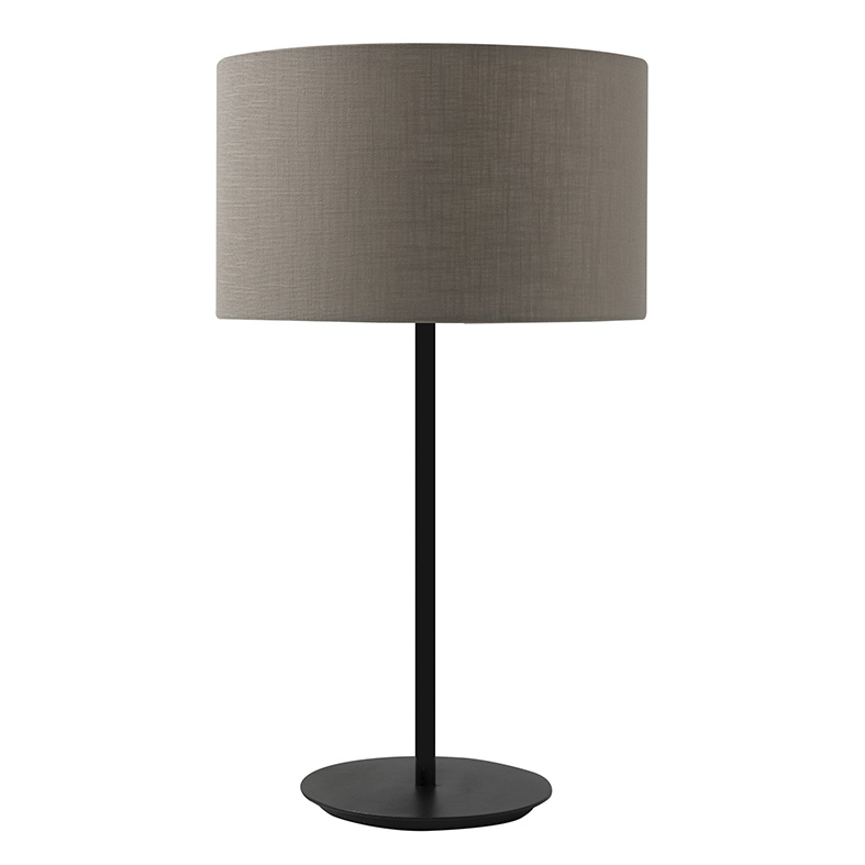 VIVIEN – BLACK E27 TABLE LAMP/DOVE-GREY CYLINDRICAL LAMPSHADE IP20